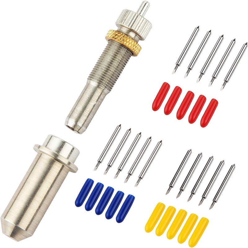 ADVcer 15pcs 30/45 / 60 Degree Vinyl Cutter Blades with Cut Blade Holder - All Purpose for GCC Vinyl Film Cutter Plotter Cutting Machines (ZEC-U1005, Dia. 2.0 mm, Offset Value 0.25mm) - Image 5